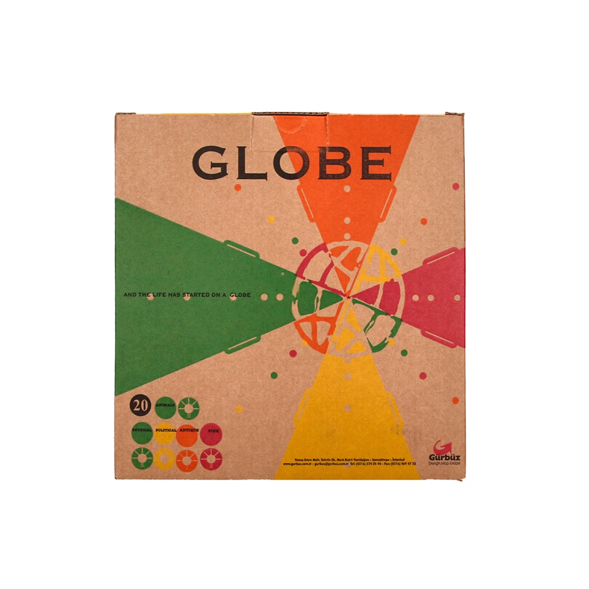 Galery – Globo liderpapel com luz fisico e politico com animais diametro 20 cm0