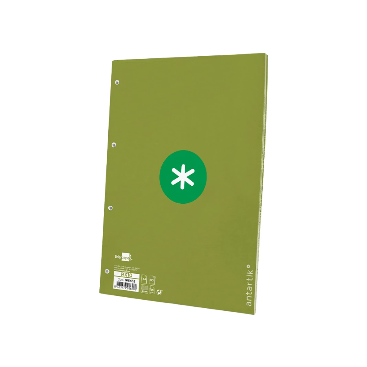 Galery – Recarga liderpapel a4 antartik 80 folhas 90g/m2 quadricula 5mm 4 furos 1 banda com moldura cor menta0