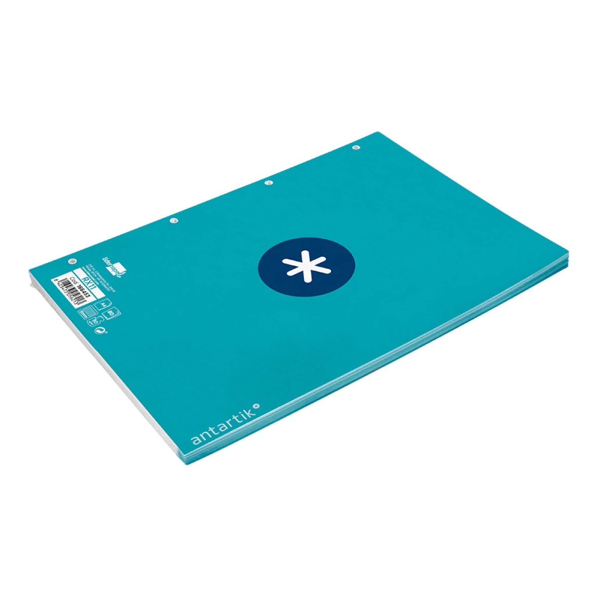 Galery – Recarga liderpapel a4 antartik 80 folhas 90g/m2 quadricula 5mm 4 furos 1 banda com moldura cor turquesa0