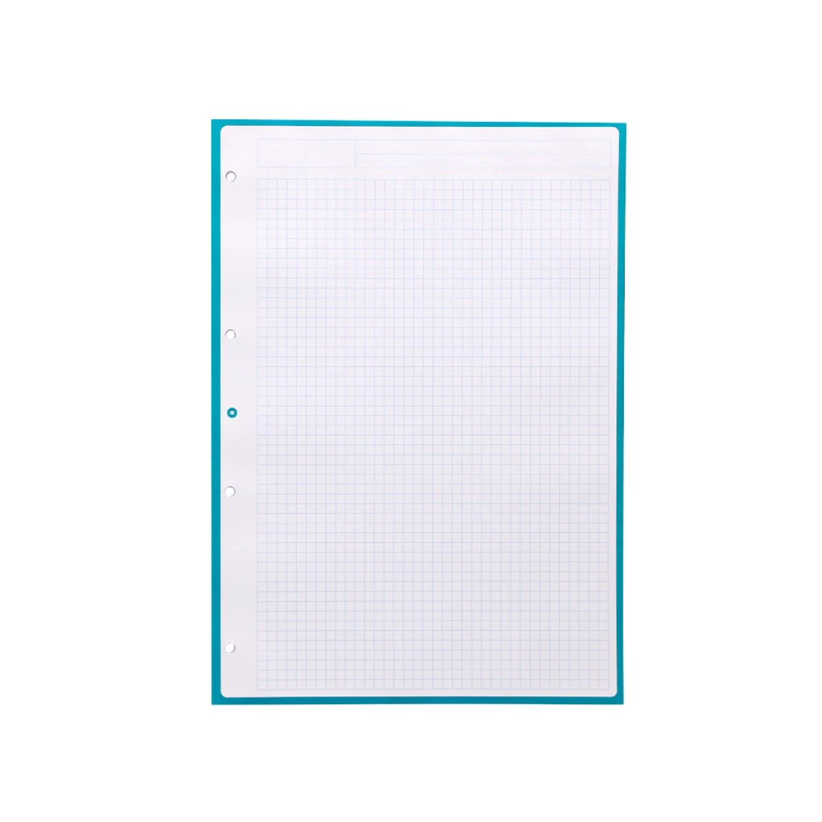 Galery – Recarga liderpapel a4 antartik 80 folhas 90g/m2 quadricula 5mm 4 furos 1 banda com moldura cor turquesa0