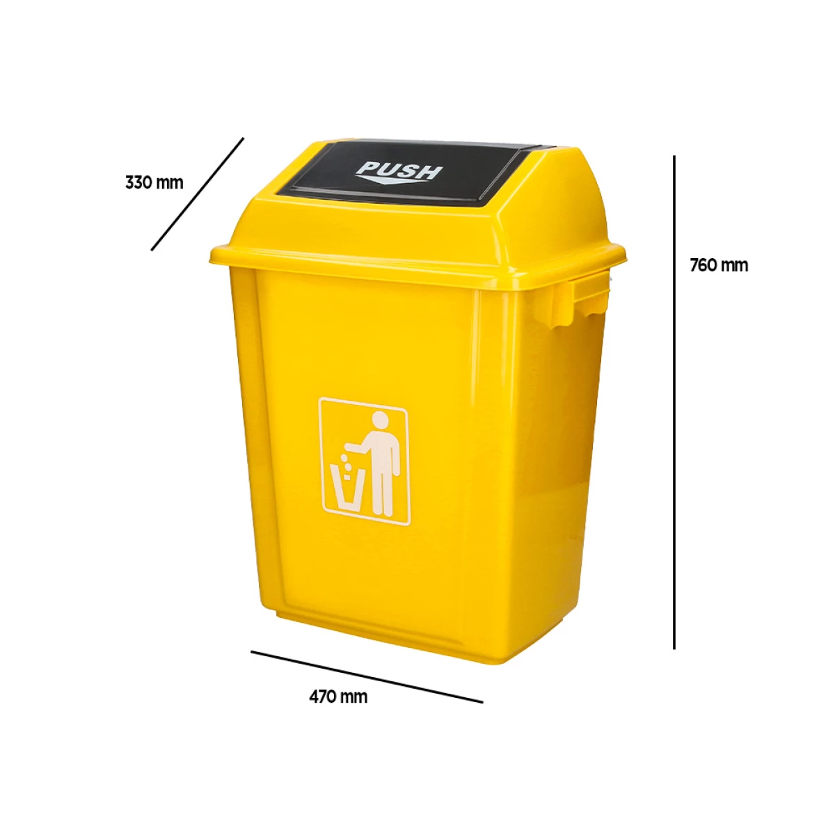 Galery – Contentor de lixo q-connect plastico com tampa de empurrar 58 litros 470x330x760 mm amarelo0