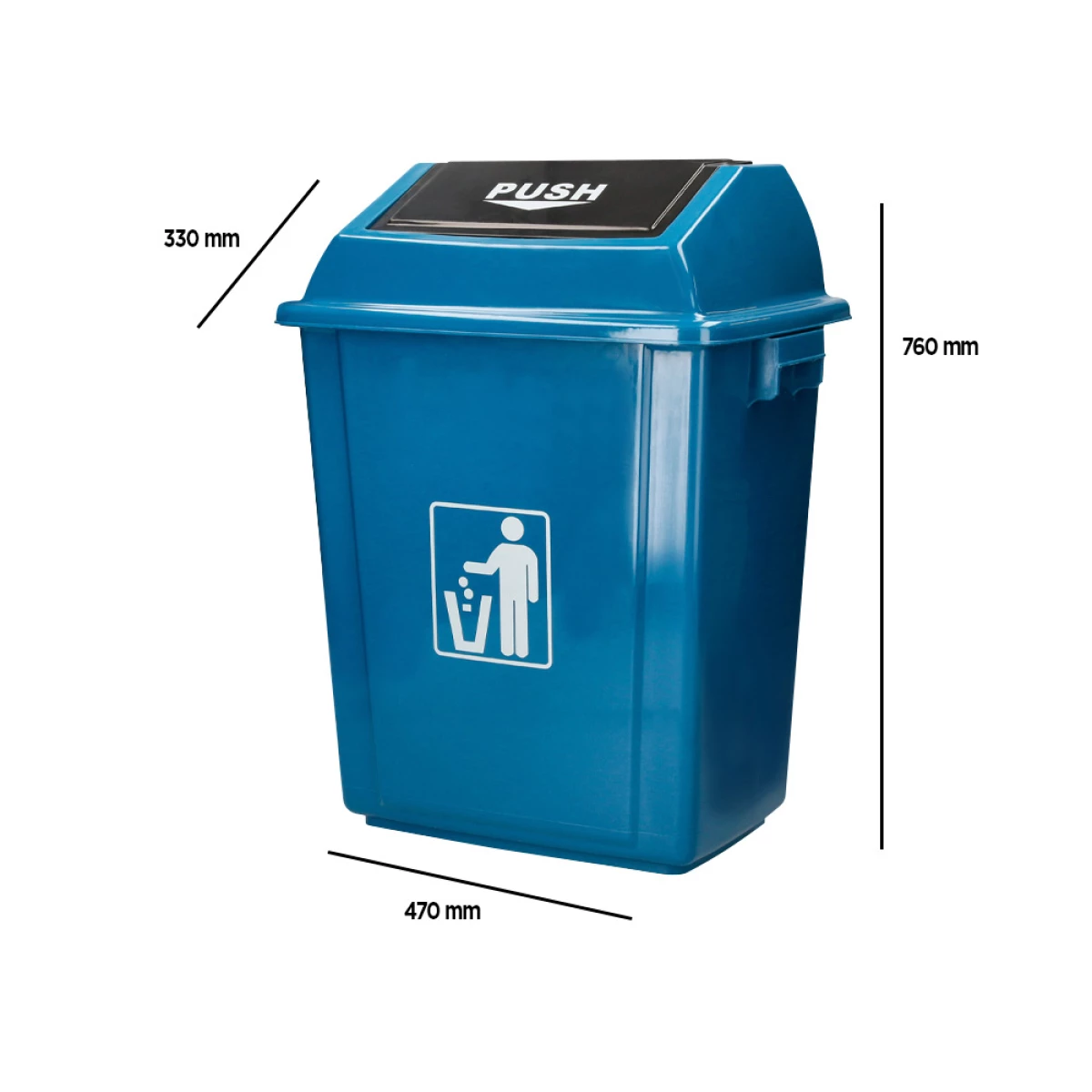 Galery – Contentor de lixo q-connect plastico com tampa de empurrar 58 litros 470x330x760 mm azul0