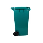 Galery – Contentor de lixo q-connect plastico com tampa e rodas 240 litros 1040x620x610 mm verde0