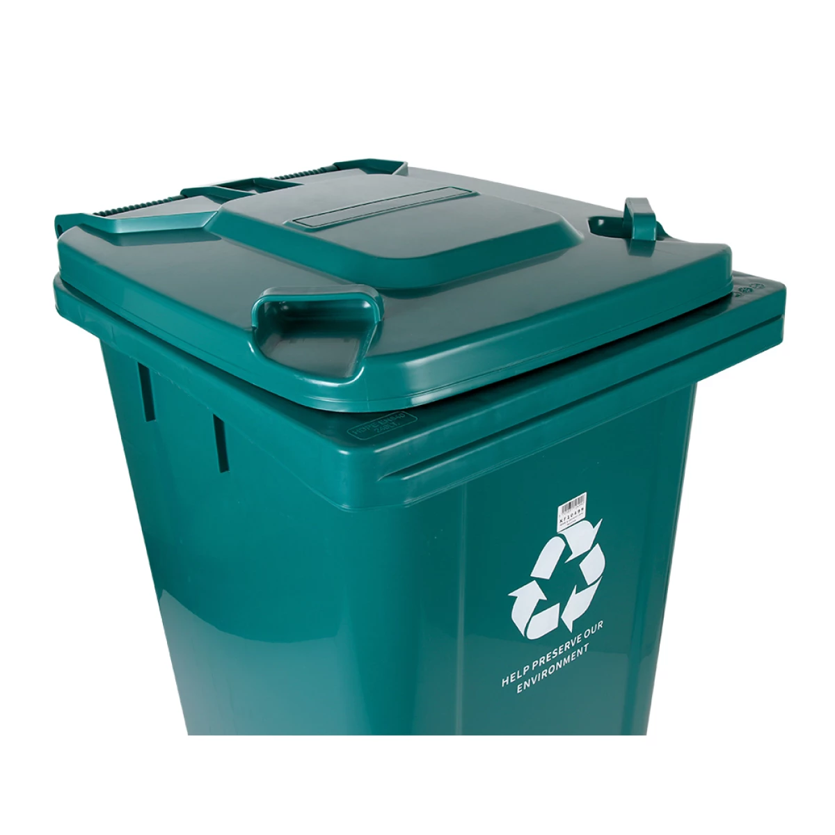 Galery – Contentor de lixo q-connect plastico com tampa e rodas 240 litros 1040x620x610 mm verde0