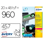 Thumbnail-Etiqueta adesiva avery poliester branco para impressora laser 45,7×21,2 mm caixa de 960 unidades