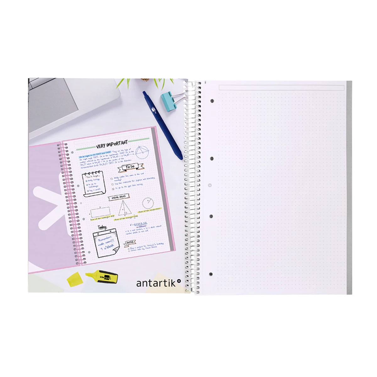 Galery – Caderno espiral liderpapel a4 micro antartik capa forrada 80f 90 gr pontilhado 1 banda 4 furos cor celeste0