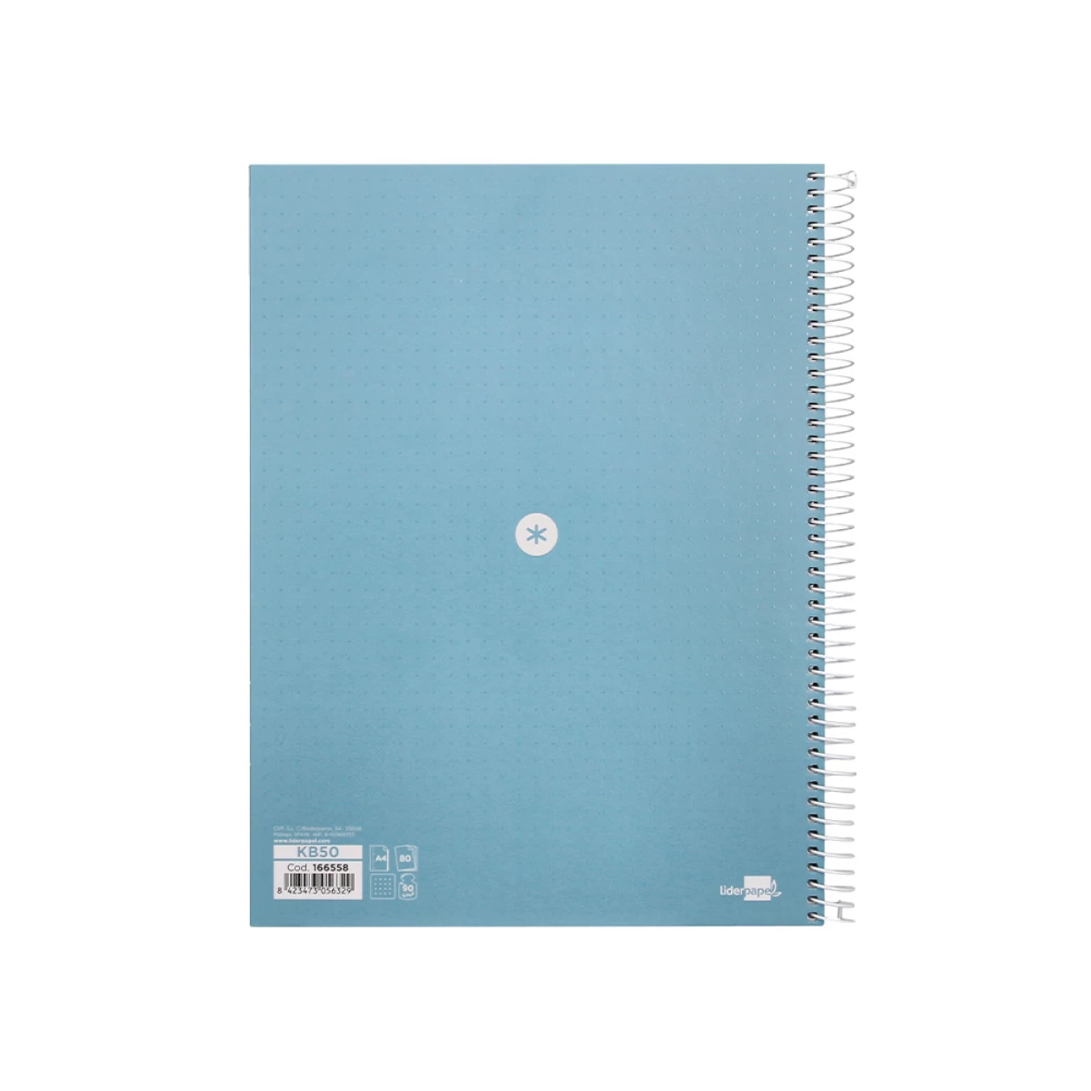 Galery – Caderno espiral liderpapel a4 micro antartik capa forrada 80f 90 gr pontilhado 1 banda 4 furos cor celeste0