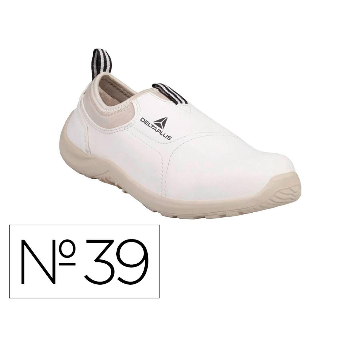 Thumbnail-Sapatos de seguranca deltaplus microfibra pu sola pu mono-densidade cor branco tamanho 39