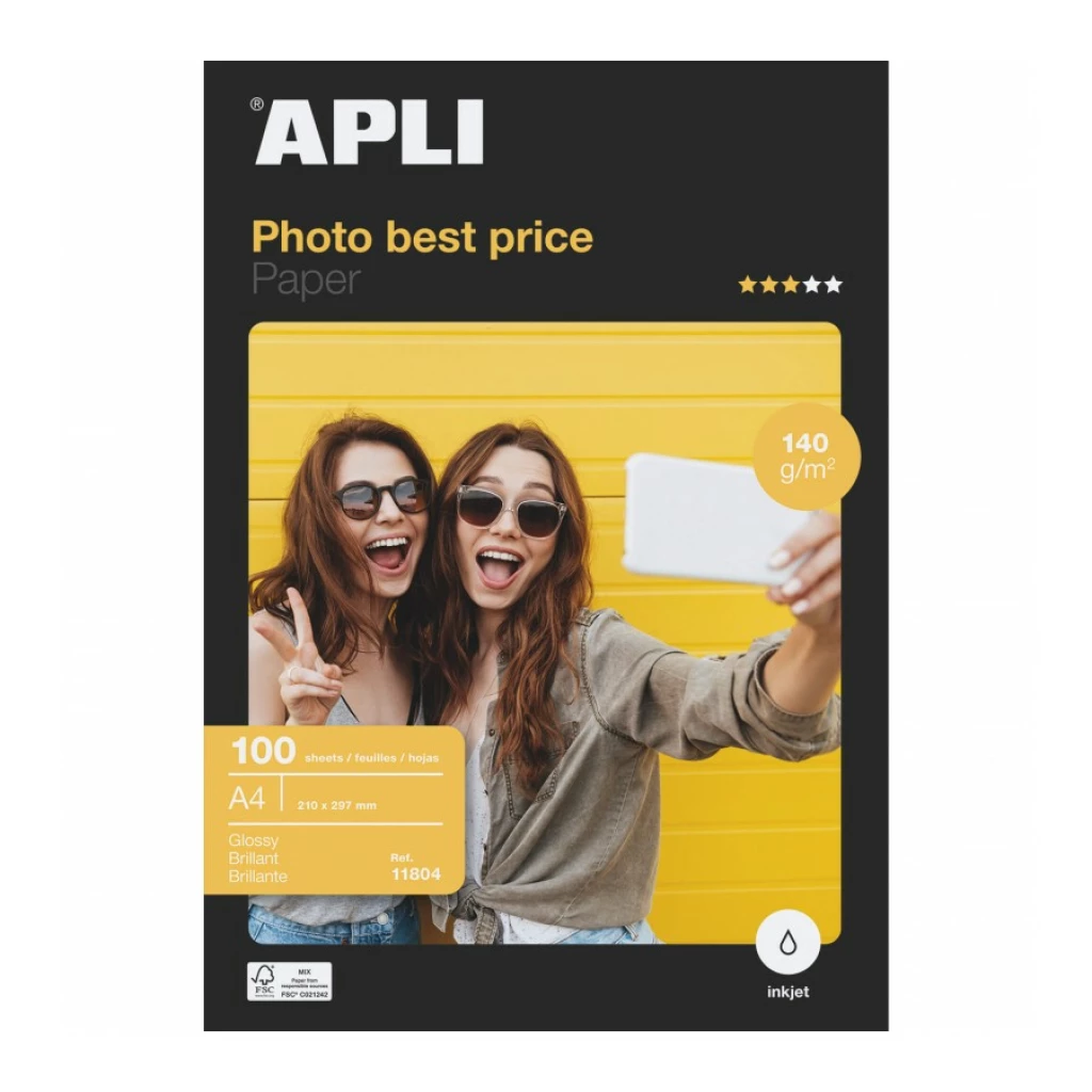 Thumbnail-Papel fotografico apli glossy din a4 140 gr embalagem de 100 folhas