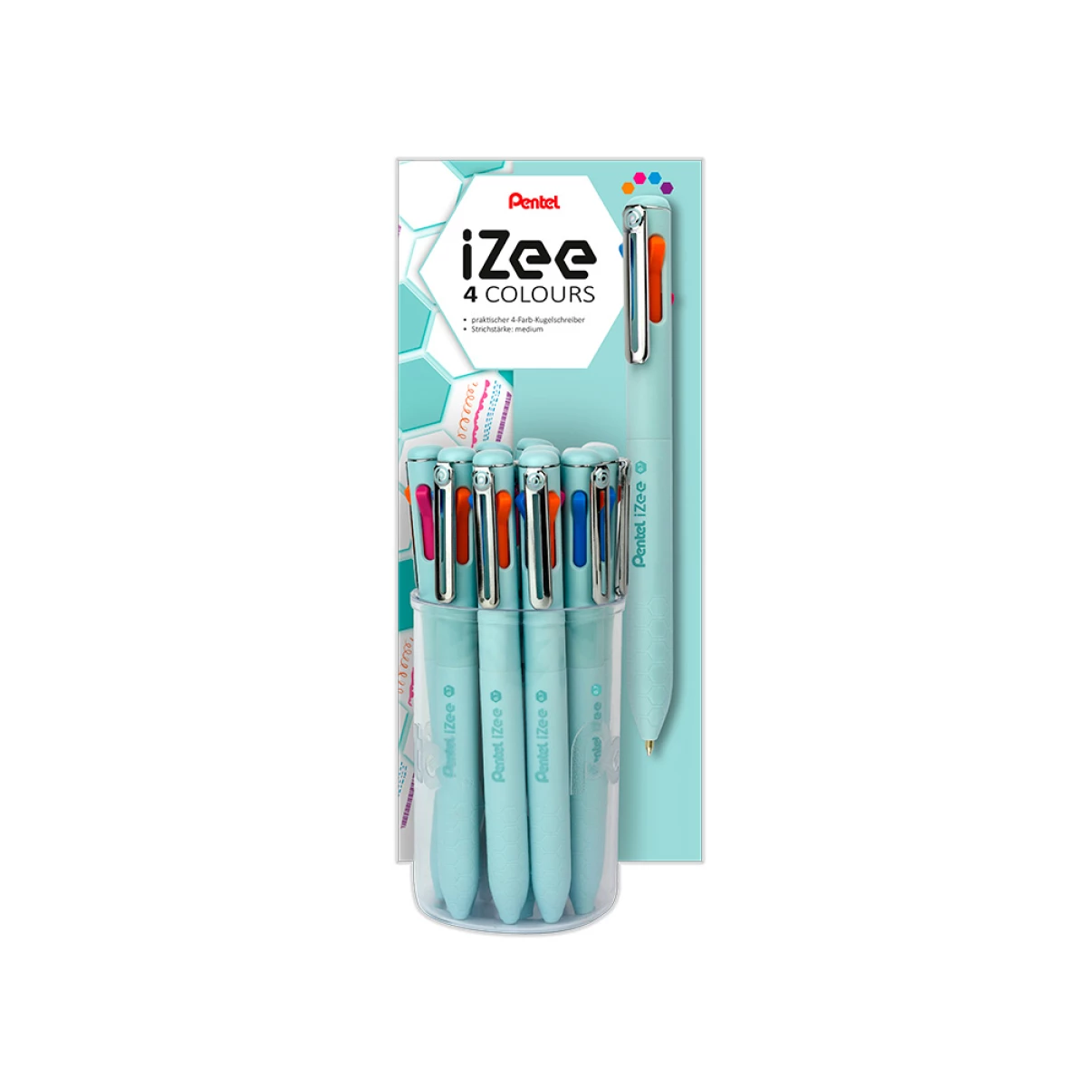 Galery – Esferografica pentel izee multicolor em copo expositor com 12 unidades corpo menta0