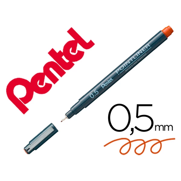 Thumbnail-Marcador pentel pointliner com tinta pigmentada cor sanguinea ponta de 0,5 mm – 12 unidades