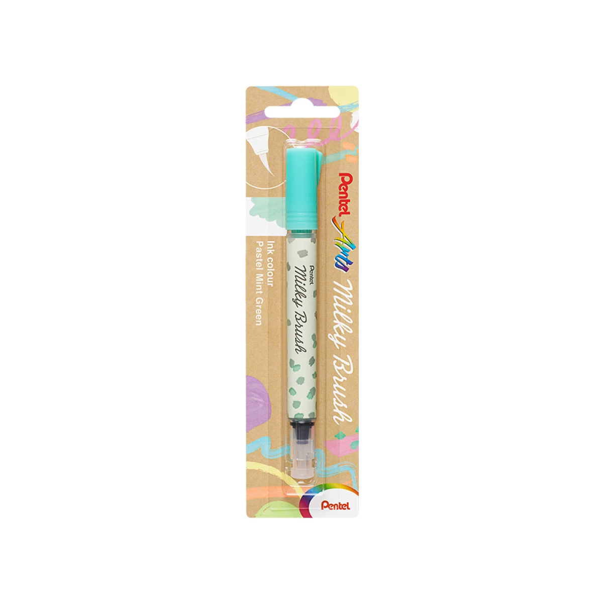 Galery – Pincel pentel milky brush cor pastel turquesa – 5 unidades0