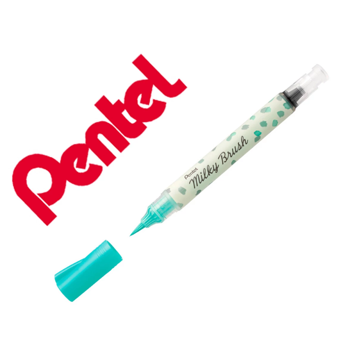 Thumbnail-Pincel pentel milky brush cor pastel turquesa – 5 unidades