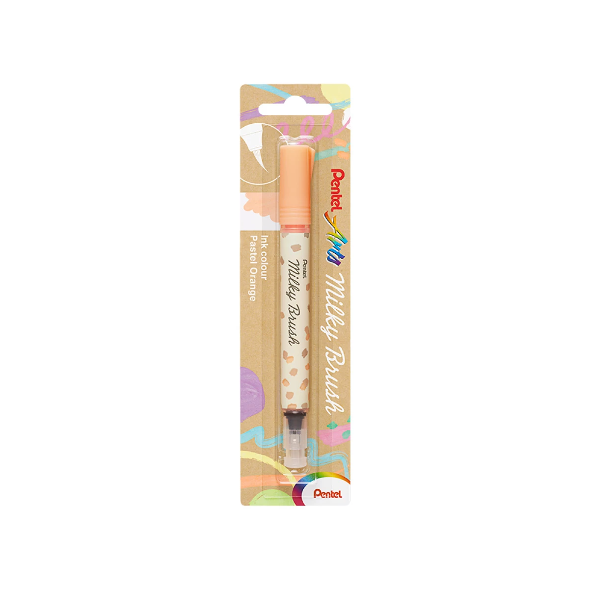 Galery – Pincel pentel milky brush cor pastel laranja – 5 unidades0