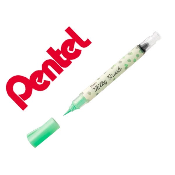 Thumbnail-Pincel pentel milky brush cor pastel verde – 5 unidades