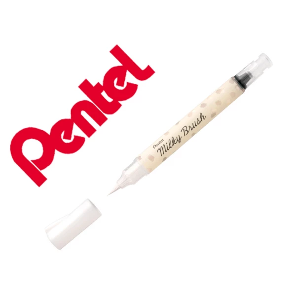 Thumbnail-Pincel pentel milky brush cor pastel branco – 5 unidades