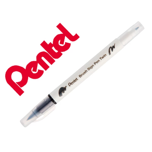 Thumbnail-Pincel pentel brush sign pen com ponta dupla cor preto – 10 unidades