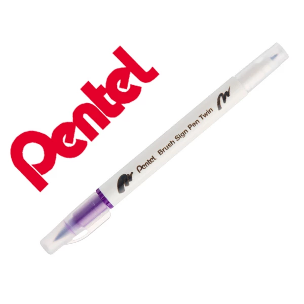 Thumbnail-Pincel pentel brush sign pen com ponta dupla cor violeta – 10 unidades