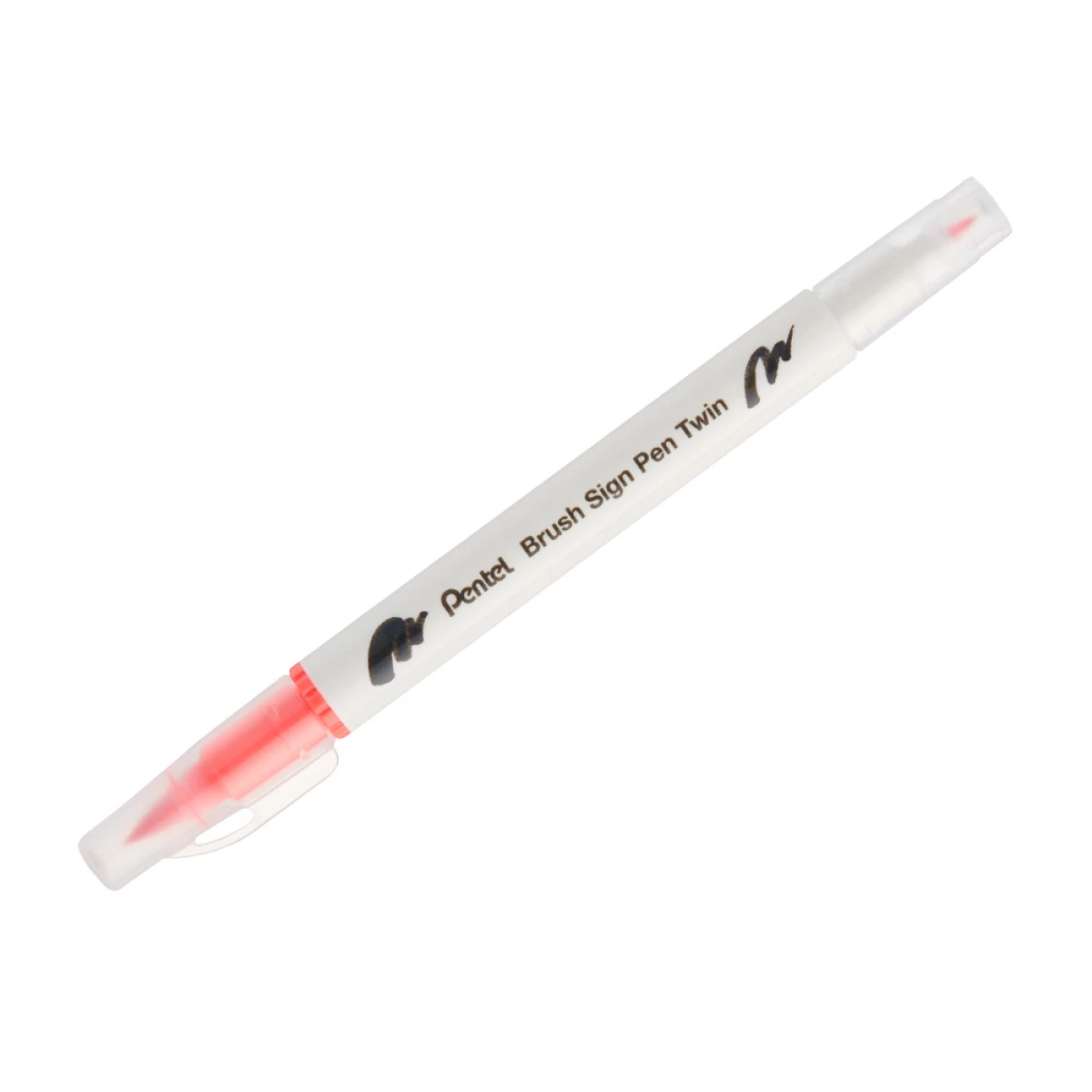 Galery – Pincel pentel brush sign pen com ponta dupla cor coral rosa – 10 unidades0