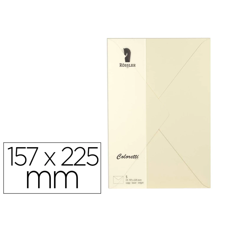 Thumbnail-Envelope rossler coloretti c5 cor creme 157×225 mm pack de 5 unidades