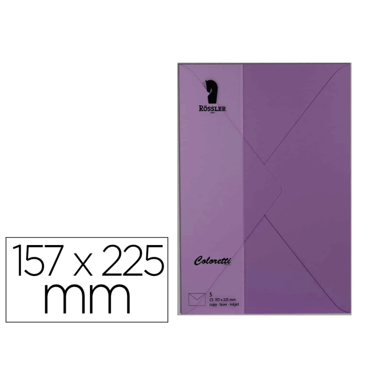 Thumbnail-Envelope rossler coloretti c5 cor lilas 157×225 mm pack de 5 unidades