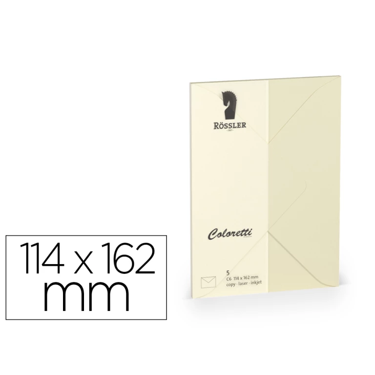 Thumbnail-Envelope rossler coloretti c6 cor creme 114×162 mm pack de 5 unidades