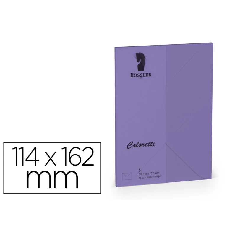 Thumbnail-Envelope rossler coloretti c6 cor lilas 114×162 mm pack de 5 unidades