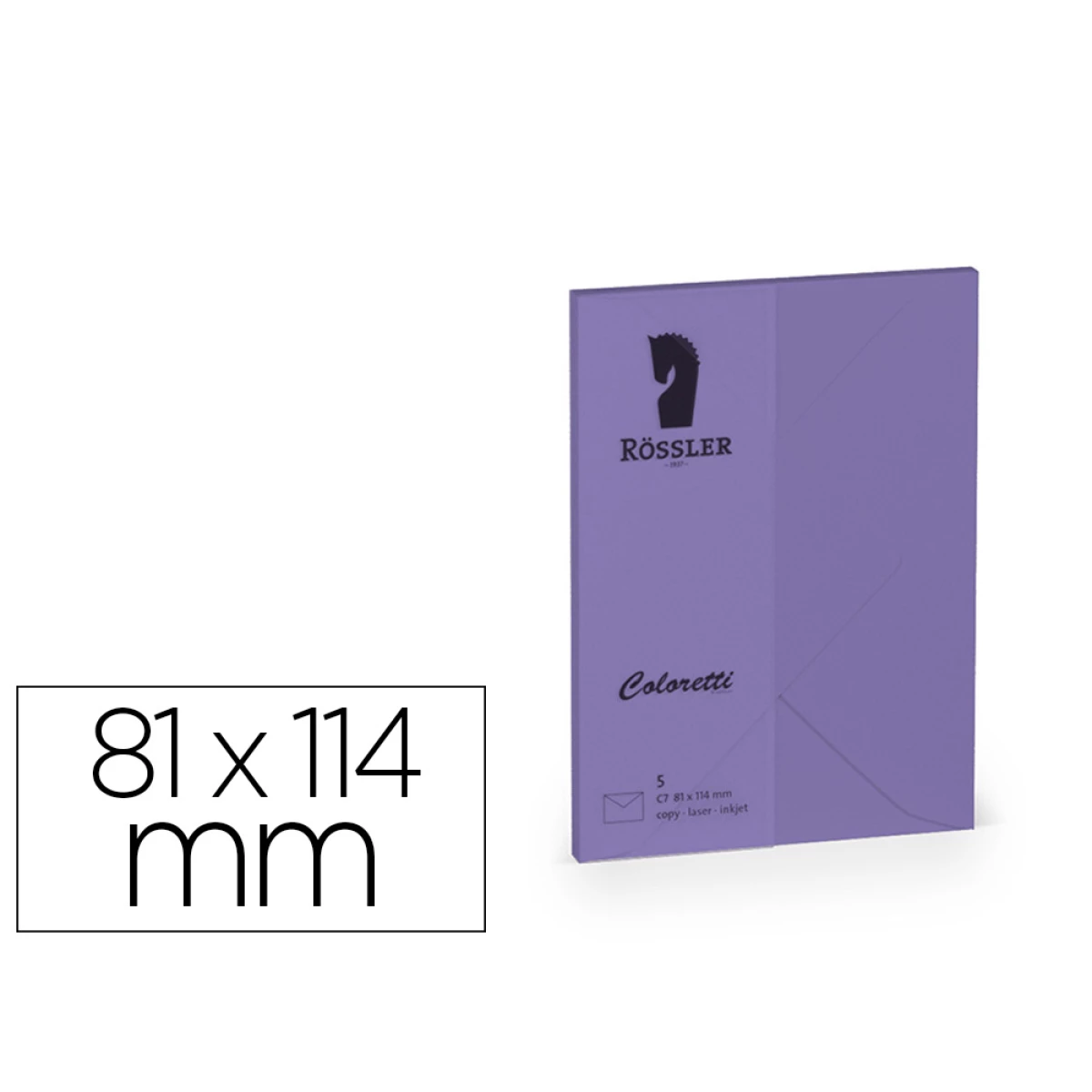 Thumbnail-Envelope rossler coloretti c7 cor lilas 81×114 mm pack de 5 unidades