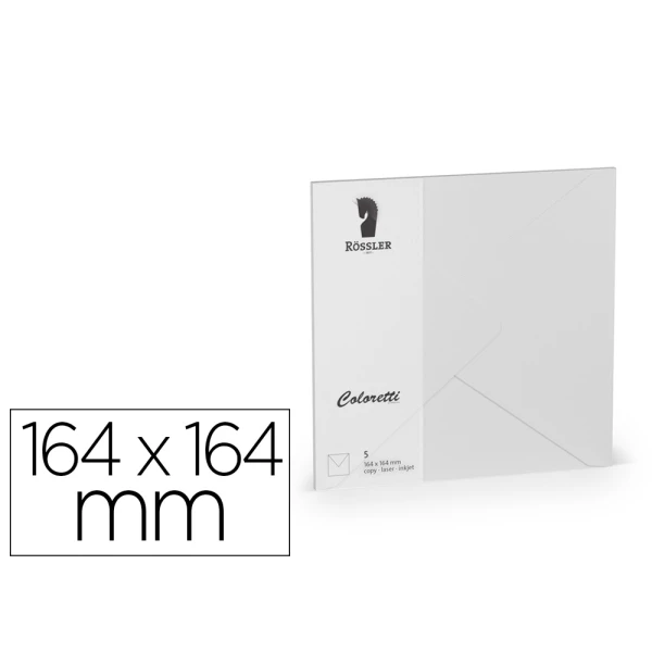 Thumbnail-Envelope rossler coloretti quadrado grande cor cinza claro 164×164 mm pack de 5 unidades