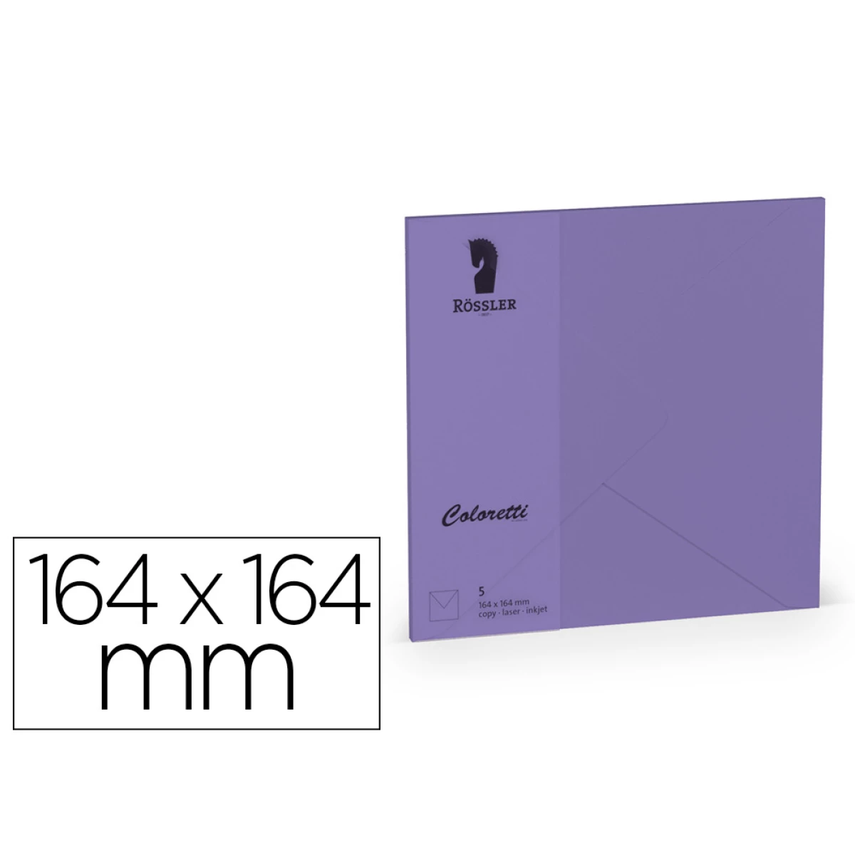 Thumbnail-Envelope rossler coloretti quadrado grande cor lilas 164x164xmm pack de 5 unidades