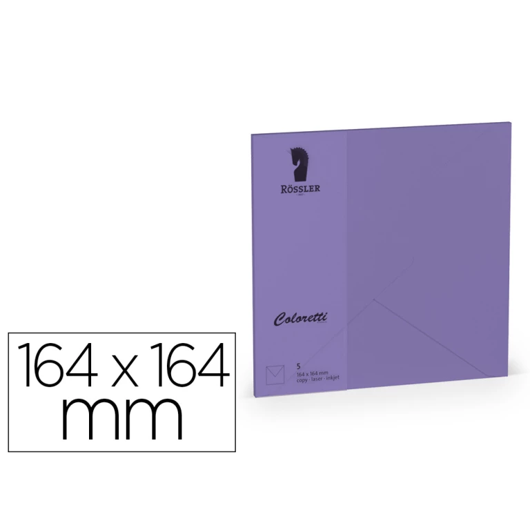 Thumbnail-Envelope rossler coloretti quadrado grande cor lilas 164x164xmm pack de 5 unidades