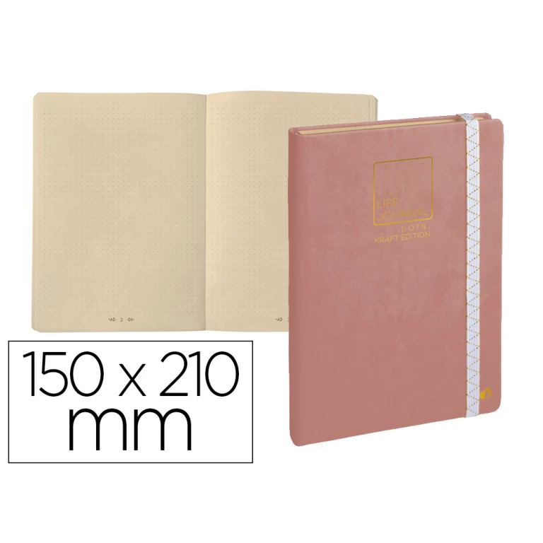 Thumbnail-Caderno agrafado quo vadis life journal dots metodo bullet 15×21 cm 215 folhas 90 gr capa kraft