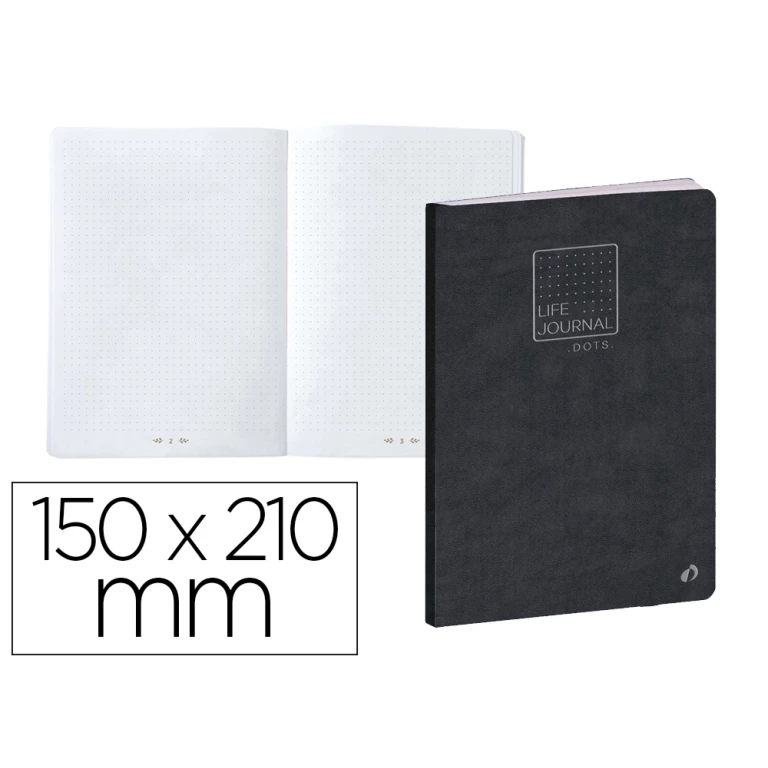 Thumbnail-Caderno agrafado quo vadis life journal dots metodo bullet 15×21 cm 215 folhas 90 gr capa preta