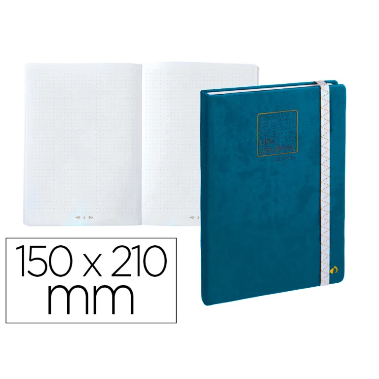Thumbnail-Caderno agrafado quo vadis life journal dots metodo bullet 15×21 cm 215 folhas 90 gr capa azul escuro