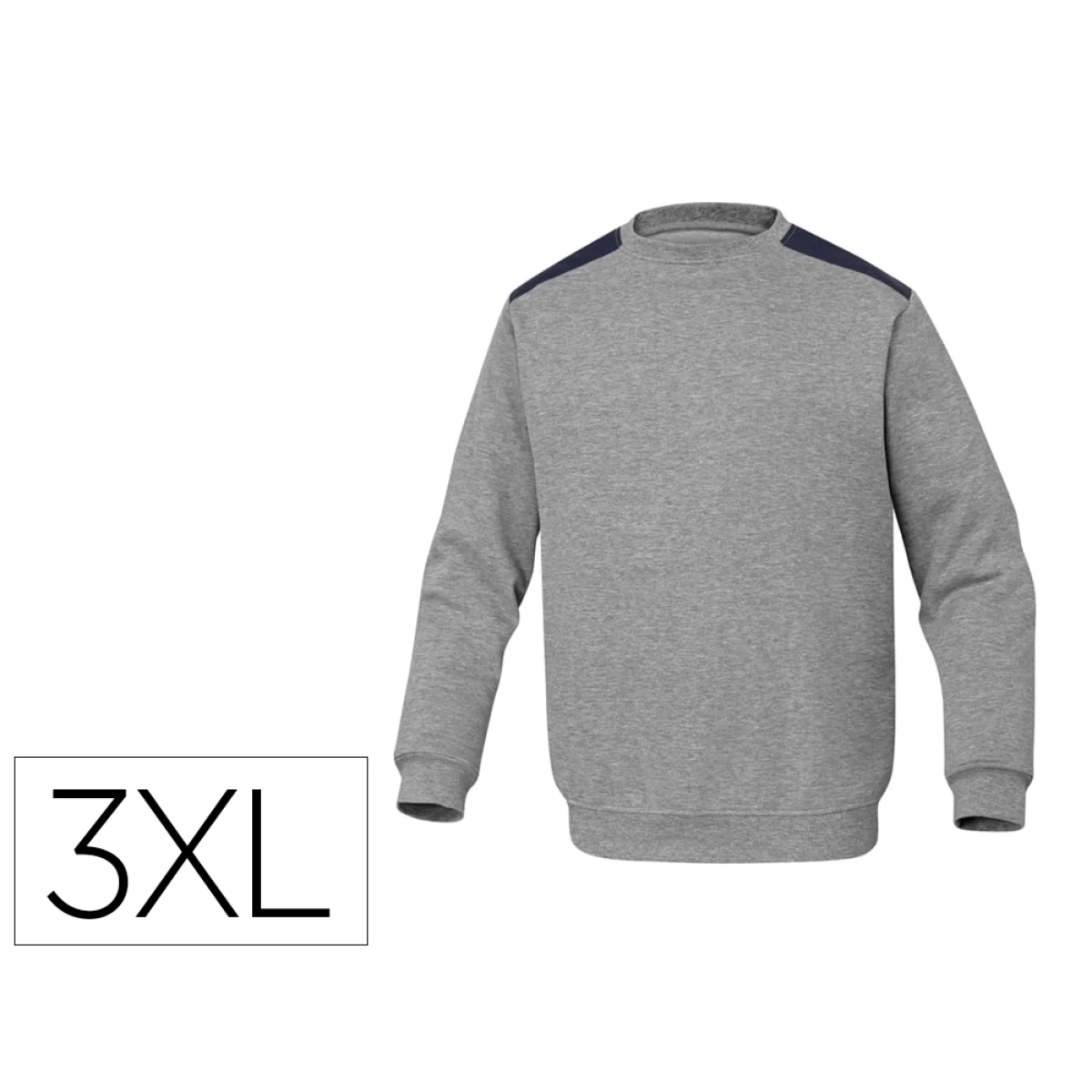 Thumbnail-Sweatshirt deltaplus sweat olino com reforco nas costas e cotovelos cinza tamanho 3xl