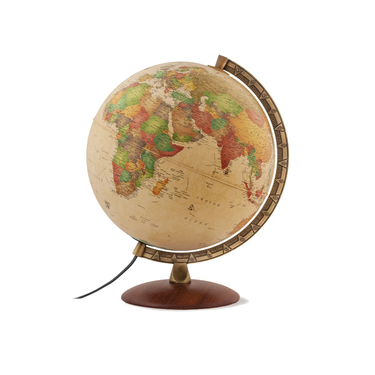 Galery – Globo terrestre nova rico com luz antiqus base de madeira e meridiano metalico 30 cm de diametro0