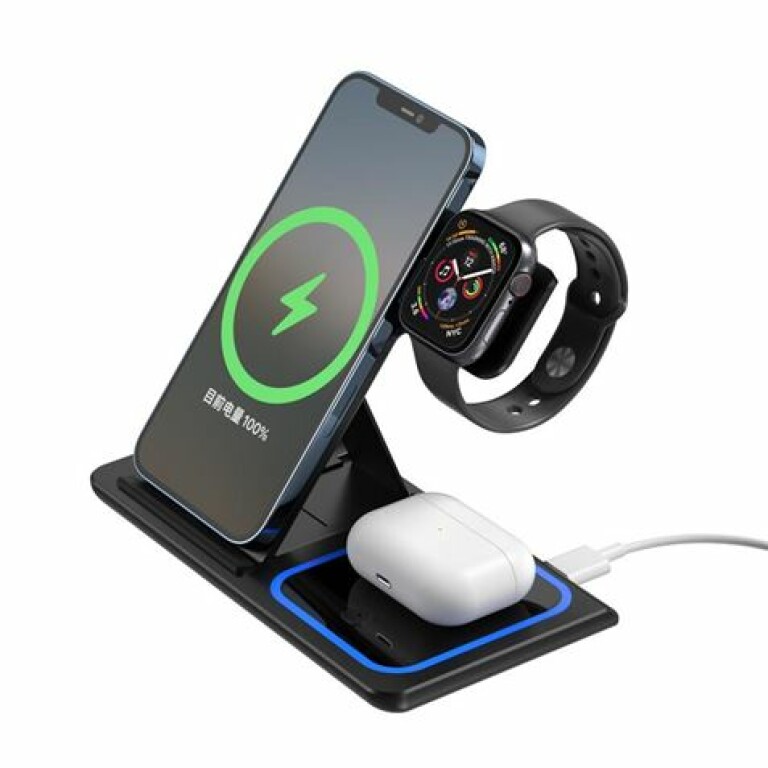 Thumbnail-XO WX023 Triple Wireless Charging Station 15W – Carregue até 3 Dispositivos Simultaneamente – Detecção Automática – Cor Preto