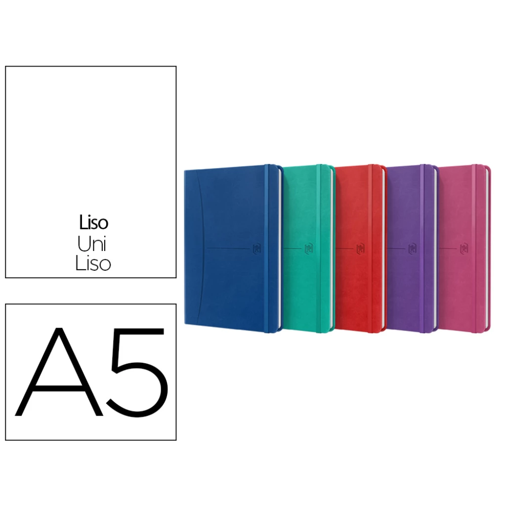 Thumbnail-Caderno oxford cozido capa extradura din a5 80 folhas liso cores vivas sortidas – 5 unidades