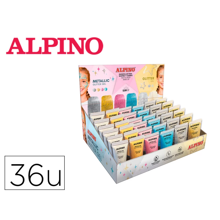 Thumbnail-Expositor alpino gel maquilhagem 24 glittter gel metalico + 12 glitter gel