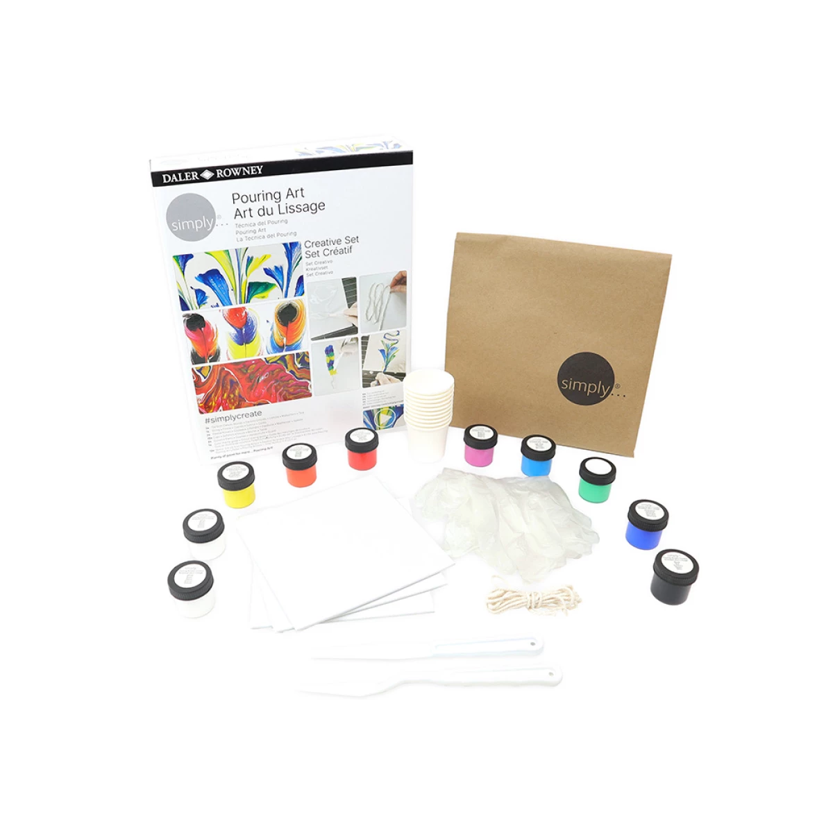 Galery – Conjunto de pintura daler rowney simply criativo pouring0