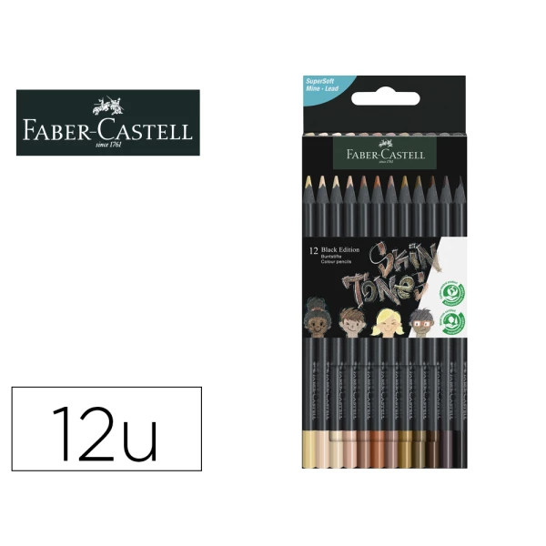 Thumbnail-Lapis de cor faber castell black edition tons de pele caixa de 12 unidades cores sortidas