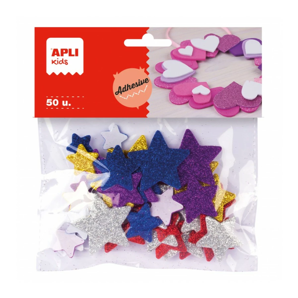 Thumbnail-Eva Rubber Adhesive Star Shapes App – 50 Formas – Medidas Variadas – Material Macio e Seguro – Cores Variadas Roxo