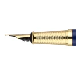 Galery – Caneta e estojo belius soiree desenho art deco azul marinho e dourado tinta azul caixa design0