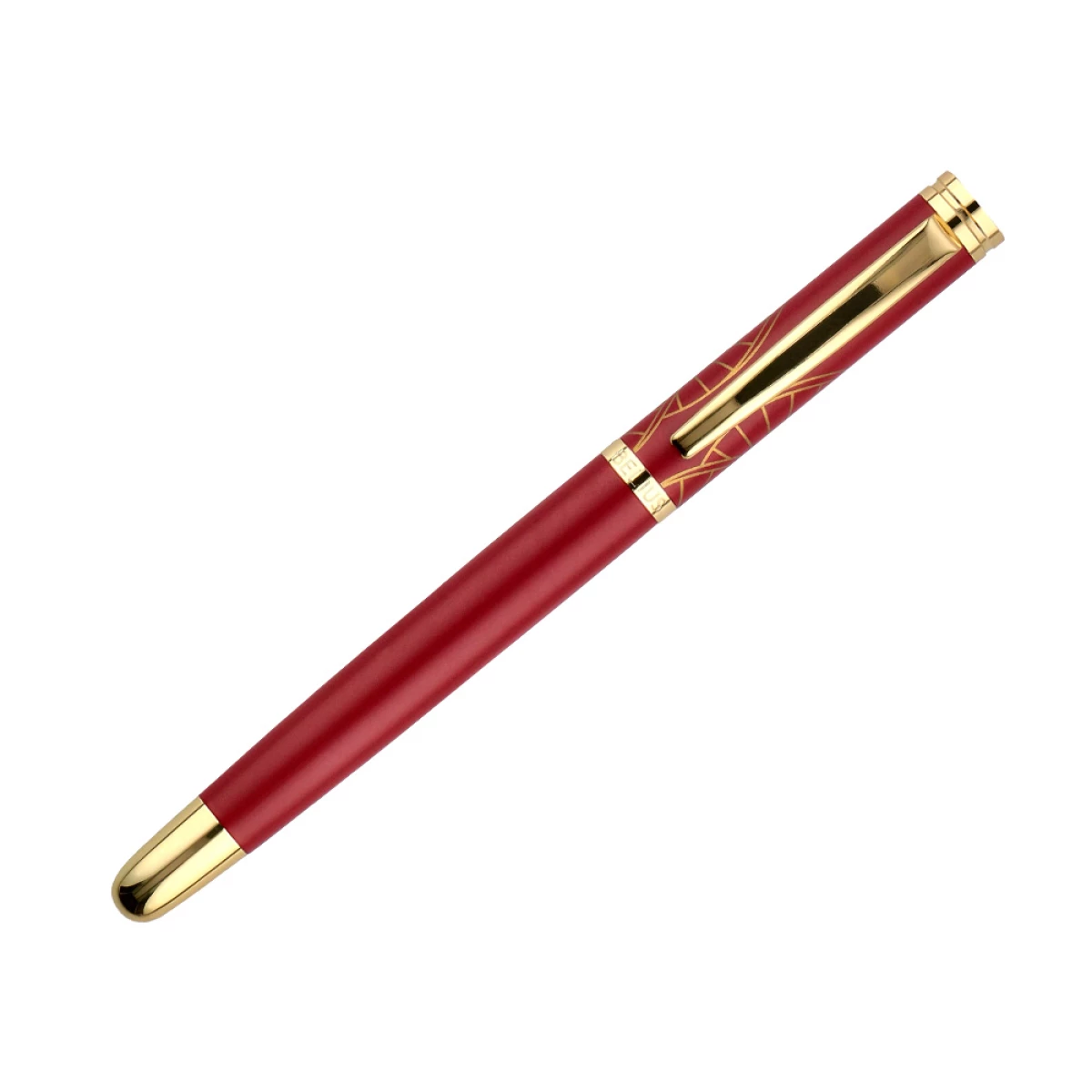 Galery – Caneta e estojo belius soiree desenho art deco bordeaux e dourado tinta azul caixa design0