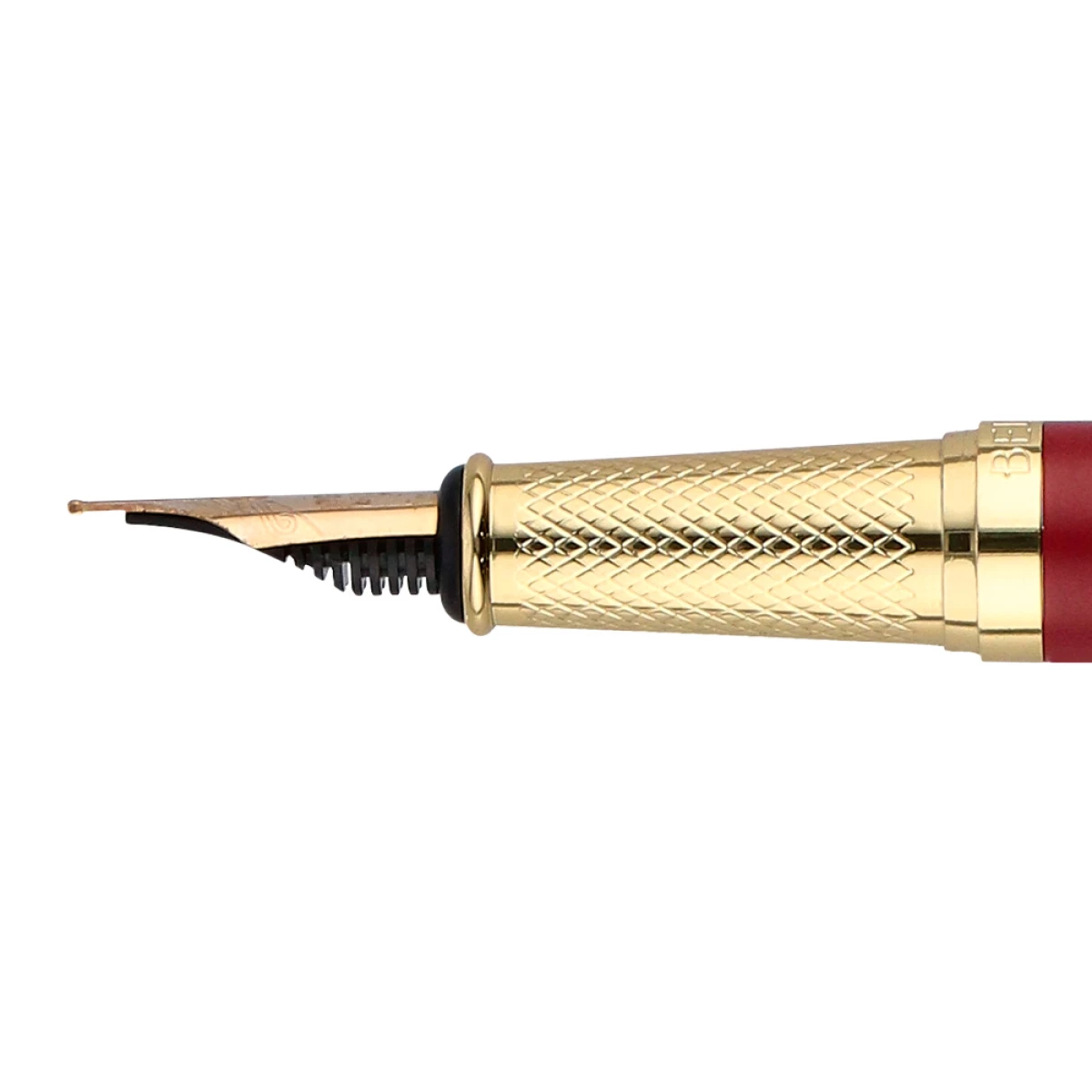 Galery – Caneta e estojo belius soiree desenho art deco bordeaux e dourado tinta azul caixa design0