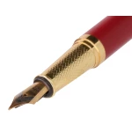 Galery – Caneta e estojo belius soiree desenho art deco bordeaux e dourado tinta azul caixa design0