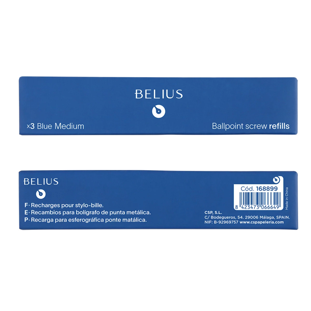 Galery – Recarga esferografica belius azul 0,8 mm caixa 3 unidades0