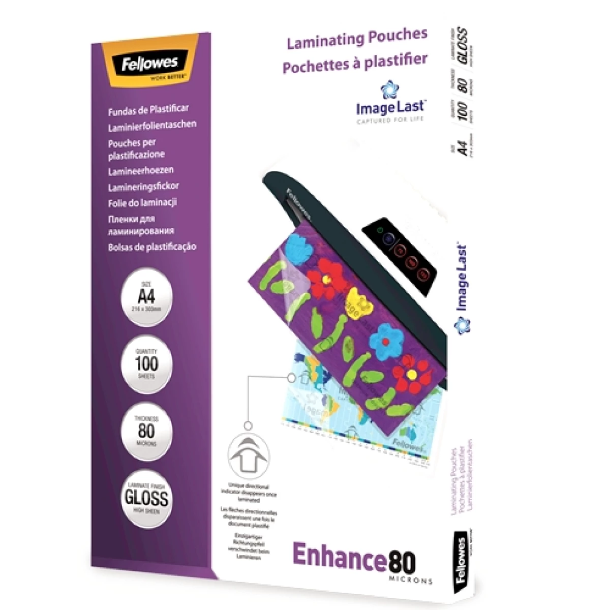 Thumbnail-Pacote Fellowes com 100 capas laminadas brilhantes A4 – 80 mícrons – alta qualidade – transparente