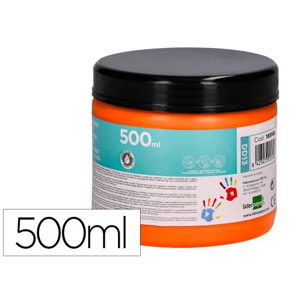 Thumbnail-Pintura a dedos liderpapel frasco de 500 ml laranja