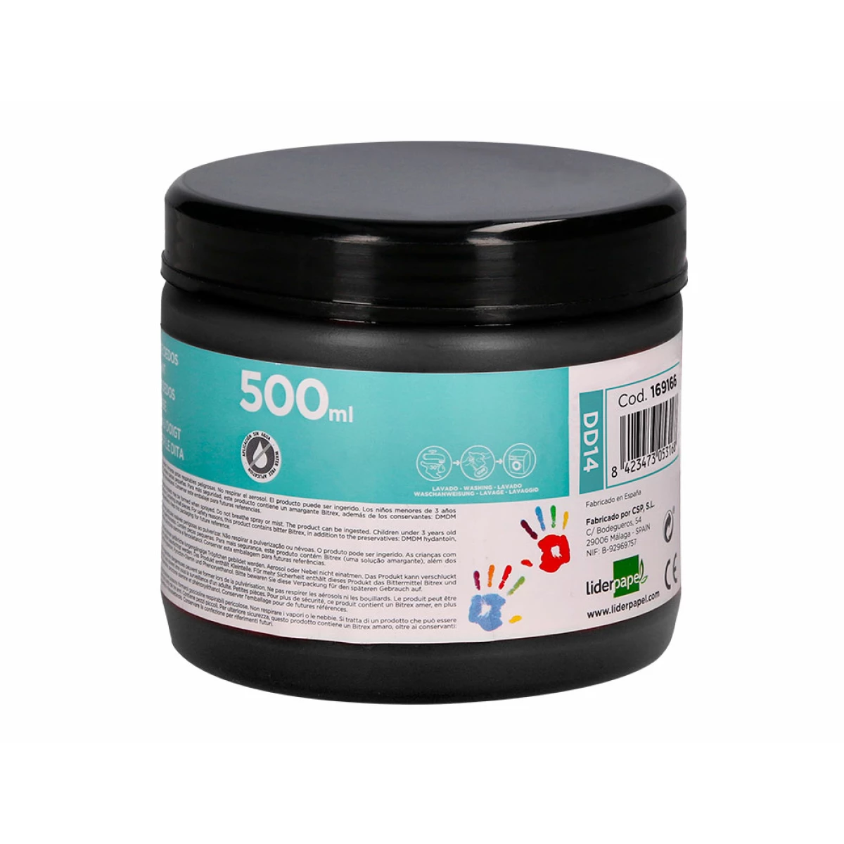 Galery – Pintura a dedos liderpapel frasco de 500 ml preto0